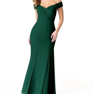 Christina Wu Hunter Green Bridesmaids Dress, Size 4